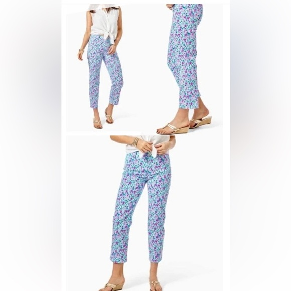 Lilly pulitzer Diviya palm beach  stretch pants in multi hottie dottie, SZ 10. - Picture 3 of 9